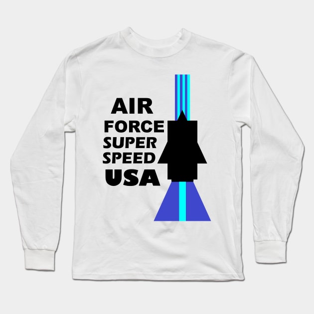 Air Force Super Speed USA Long Sleeve T-Shirt by simonjgerber